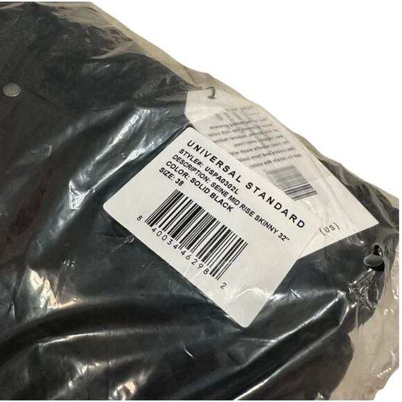 Universal Standard Seine High Rise Jeans 38 NWT 27" Inseam Black Skinny - Picture 3 of 3